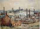 View: a04990 View from Rock Street (looking towards St Vincent’s and the University of Sheffield), watercolour by George E Bedford, c. 1930s