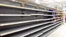 Covid-19 pandemic: empty supermarket shelves