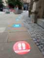 Covid-19 pandemic: 'Be socially safe' street markings for queuing to enter shops, Fargate