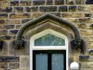Decorative dripstone over doorway of No. 45 Victoria Road 