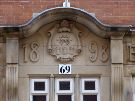 Turkish baths entrance on Victoria Street with 1898 datestone
