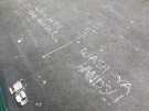 Covid-19 pandemic: chalk marks for queueing outside Spinning Discs record shop, Chesterfield Road