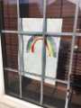 Covid-19 pandemic: rainbow window art supporting the NHS, Tadcaster Way