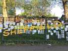 Covid-19 pandemic: Sheffield Children's Centre, Shoreham Street: 'Thank you wall'