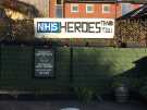 Covid-19 pandemic: sign at the White Lion pub, 615 London Road: NHS Heroes - Thank you