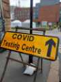 Covid-19 pandemic: testing centre sign, Milton Street