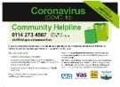 Covid-19 pandemic: Sheffield City Council community helpline flier (front)