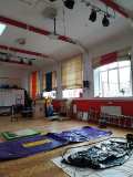 Covid-19 pandemic: the main hall of the Capel Building at the Burton Street Foundation (formerly Langsett Road School)
