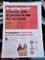 Covid-19 pandemic: Poster for No going back!  Climate, jobs and justice in the era of Covid. Saturday 28 November. South Yorkshire Conference on Zoom
