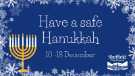 Sheffield City Council graphic - Have a safe Hanukkah, 10-18 December