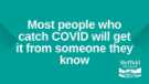 Covid-19 pandemic: Sheffield City Council graphic - Most people who catch COVID will get it from someone they know
