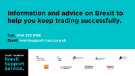 Sheffield Chamber of Commerce graphic: Information and advice on Brexit to help you keep trading successfully