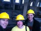 Archivists Tim Knebel (left), Cheryl Bailey (centre) and Robin Wiltshire at St Vincent's church, Solly Street