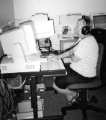 View: a06556 Listening to an oral history recording, Sheffield Local Studies Library, Central Library, c. 1998