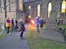 Covid pandemic: socially distanced Easter Day service held out doors, All Saints church, Ecclesall