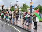 Protestors against Israeli airstrikes on Gaza, Sheaf Street