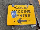 Covid-19 pandemic: NHS Covid19 Vaccination Centre sign