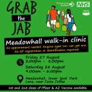 Covid-19 pandemic: Sheffield Primary Care (NHS) / Sheffield City Council graphic - Grab the Jab - Meadowhall walk-in clinic