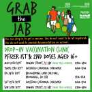 Covid-19 pandemic: Sheffield City Council / NHS graphic - Grab the Jab - You can drop in to get a vaccine.  You do not need to be GP registered.  You do not need to provide documentation on arrival