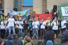 Sheffield Voices for Action Mums Choir at Sheffield COP 26 Coalition climate change rally, Barkers Pool