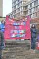 Sheffield Quakers for Climate Justice banner at  Sheffield COP 26 Coalition climate change rally, Barkers Pool
