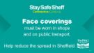 Covid-19 pandemic: Sheffield City Council graphic - Face coverings must be worn in shops and on public transport