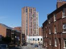 View of Student Roost, student accomodation, Hollis Croft from Townhead Street