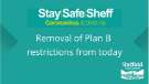 Covid-19 pandemic: Sheffield City Council graphic - Removal of Plan B restrictions from today