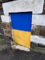 Brickwork painted in the colours of Ukraine at the junction of Carter Knowle Road and Ecclesall Road Brickwork painted in the colours of Ukraine at the junction of Carter Knowle Road and Ecclesall Road