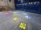 Sheffield COP 26 Coalition climate change street 'art' - Act Now / Climate Justice Now Sheffield COP 26 Coalition climate change street 'art' - Act Now / Climate Justice Now