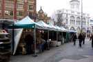 Continental Market, Fargate showing (top left) Parade Chambers and (top right) Telegraph House, High Street Continental Market, Fargate showing (top left) Parade Chambers and (top right) Telegraph House, High Street