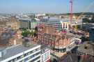View of City Centre from the Grosvenor House Hotel showing (foreground) The Moor, (top left) Town Hall and Mercure Hotel, (centre) One St. Pauls Place offices and (centre right) Sheffield Hallam University, Owen Building View of City Centre from the Grosvenor House Hotel showing (foreground) The Moor, (top left) Town Hall and Mercure Hotel, (centre) One St. Pauls Place offices and (centre right) Sheffield Hallam University, Owen Building