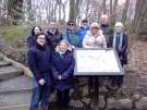 Tony Foulds, Councillors Mary Lea, Olivia Blake and Lewis Dagnall, at Endcliffe Park with Friends of the Porter Valley (FoPV) at the memorial to Flying Fortress (Mi Amigo) crash