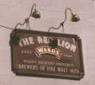 View: a08375 Inn sign for The Red Lion public house No. 109 Charles Street c.1990s