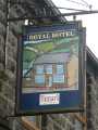 Inn sign for the Royal Hotel, Yews Lane, Dungworth