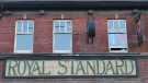 View: a08390 Inn sign, Royal Standard public house, No. 156 St. Mary's Road