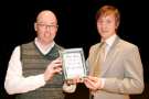 John Boyne, children's author and (right) Andrew Stansall, librarian at the Sheffield Children's Book Award