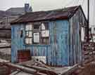 Hut being used as an office on the quayside, Sheffield Canal Basin (later Victoria Quays)