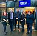 Sheffield City Council and RSPCA representatives outside the RSPCA Sheffield headquarters, [No. 2 Stadium Way] at the launch of their new partnership