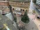 Sheffield Town Hall, view of (centre) Pinstone Street and (right) Barker's Pool from clock tower