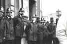 Poluice at a Miners Strike rally, rear of City Hall, Balm Green