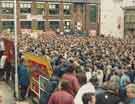 Miners Strike Rally, Holly Street showing (top left) rear of J.W. Northend Ltd., printers, West Street and (top right) Old Red Lion public house, Nos. 18 - 20 Holly Street
