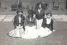 Pupils in school courtyard, High Storrs Grammar School, High Storrs Road