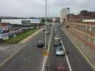 Eyre Street looking towards Bramall Lane roundabout showing (right) Baldwin and Francis Ltd., industrial electrical engineers and (top left) Decathlon, sportswear store