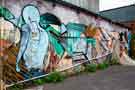 Graffiti covered external walls of 'The House Skatepark', Unit D, Bardwell Road Graffiti covered external walls of 'The House Skatepark', Unit D, Bardwell Road