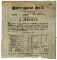 Subscription sale to the amount of 100 guineas - A. Alberte respectfully informs the inhabitants of the town and neighbourhood of Sheffield, that he intendeds disposing of the following goods by subscription, at 3s each ticket [raffle], [1820s]