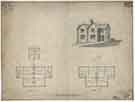 Floor plan and perspective of an unidentified domestic property, [c. 1900?]