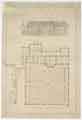 Glossop Hall, Derbyshire, elevation, floor plan and Italian garden, 1852-1854
