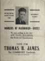 View: arc06184 Election leaflet of Thomas H. James, Communist Party for Masborough Ward, Rotherham in the Municipal Elections