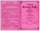 Lynwood Literary Club programme card (cover), 1889 - 1890